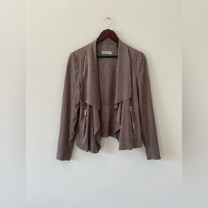 Bagatelle Collection Top Light Jacket Large Open Front Lapel Zippered Pockets